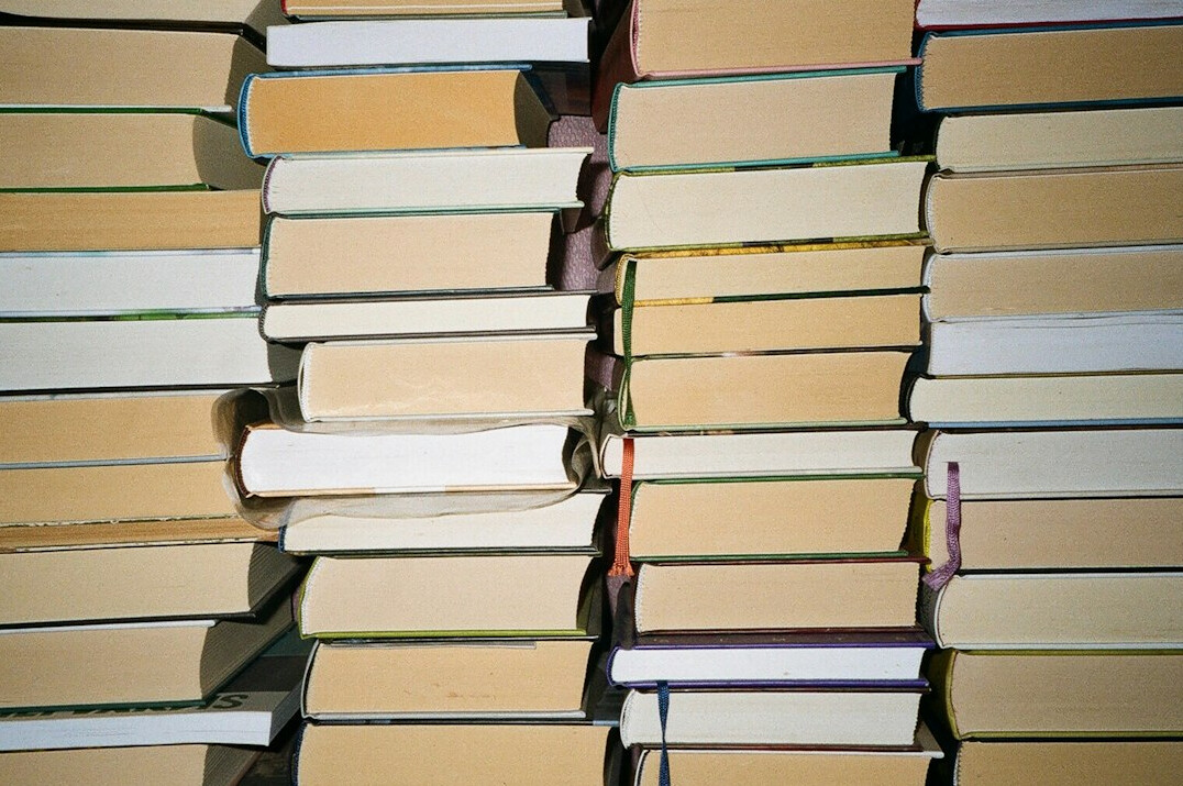 stack of mystery books