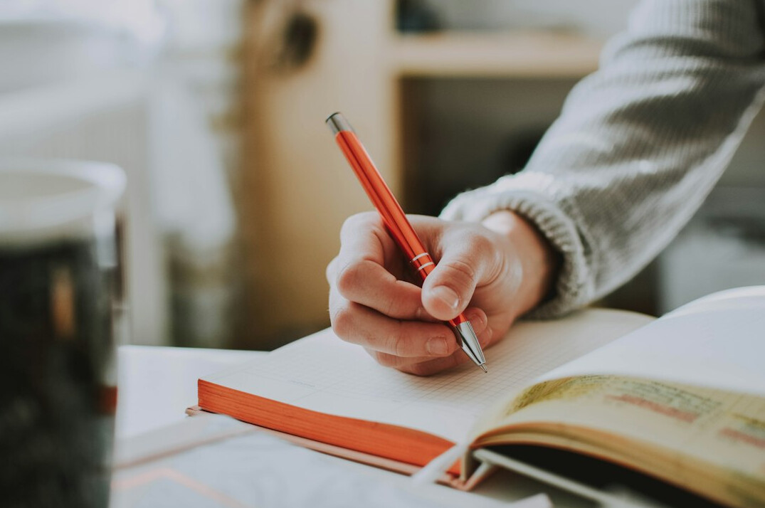 author editing manuscript